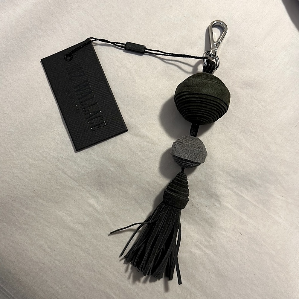 MZ Wallace Accessory Ball and Tassel in Army Suede NWT
